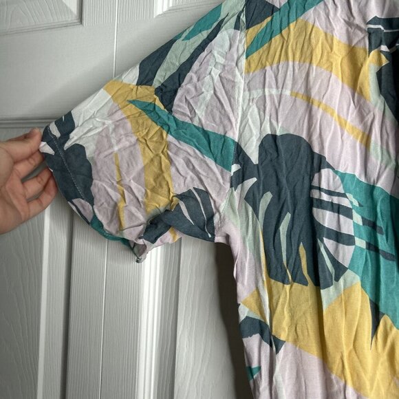 Paradised Scottie Pink Tropical Print Short Sleeve Jumpsuit Women's Size Large L - Picture 8 of 13